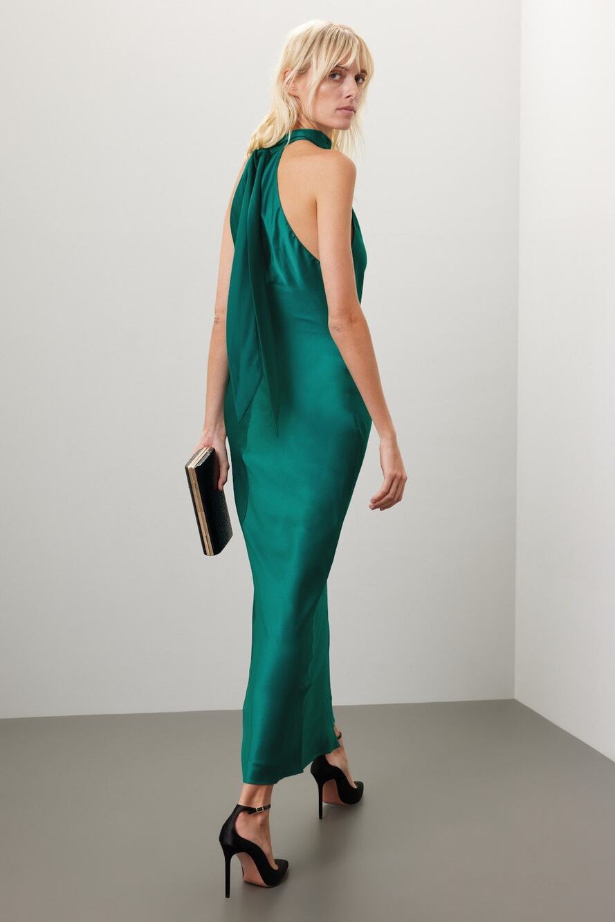 FAVIANA - Satin Halter Dress - Size 4